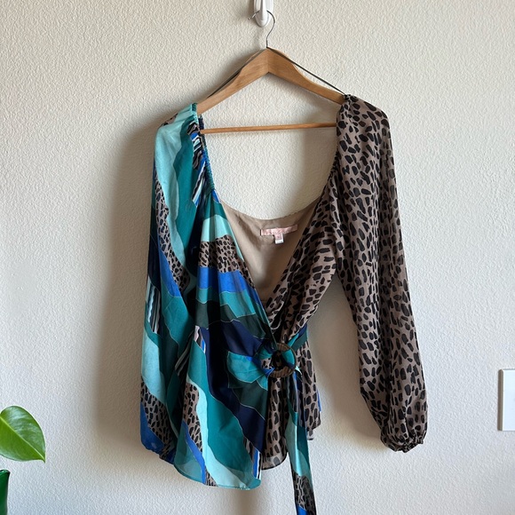 Anthropologie Hutch Mixed Print Wrap Top - Picture 14 of 16